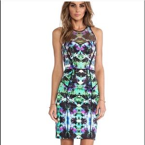 Milly Mesh Coco Orchid Silk Dress 8 - image 1